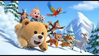Kids Poem ❄️ Grab Paws Everyone! Magical Snowy Adventure with Baby & Animal Friends | Bedtime Poem