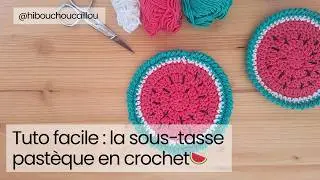 Sous-verre pastèque au crochet 🍉 DIY crochet facile pour l’été