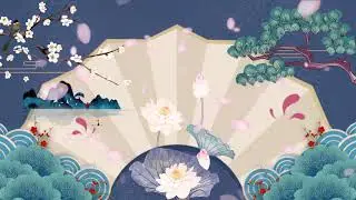 - Happy New Year 2021 National tide fan petal stage background