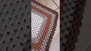 um modelo magn&iacute;fico. jogo passadeira retangular. tons terrosos #crochet #shorts