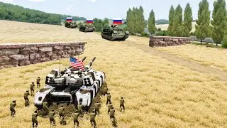 Just arriving at the border, a Russian tank force trying to infiltrate ends tragically