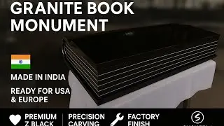 Premium Z Black Granite Book Monument &ndash; Precision Crafted in India