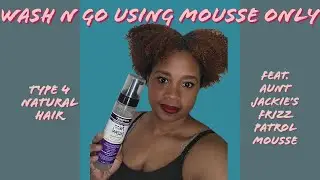 Wash N Go on Type 4 Natural Hair Using MOUSSE ONLY!! feat. Aunt Jackie's Frizz Patrol Setting Mousse