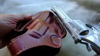 Cal38 Leather OWB Holster For Smith and Wesson model 686 with 4 inch