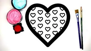 Painting Heart in Heart Paint Coloring Pages for Kids