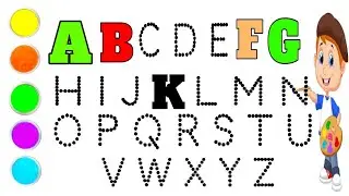 Alphabets writing along dotted line colour Paint Kids abcd kids video collection for Kids #alphabet 