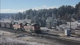 BNSF #8489 Leads the E-MICBTM through Larkspur, CO in the morning