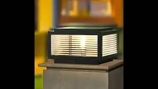 Square Ribbed Glass OUtdoor Pier Mount Pillar Light