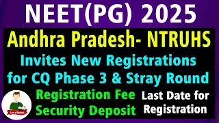 NEET PG 2025 BIG BREAKING: AP Mop-Up & Stray Round Notification Out | NTRUHS - 🔥 Cut-Off Reduced!