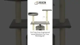Cat Tree Grey Engineered wood Medium Cat Tree Rectangular
