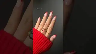 Candy cane French tip ❤️🤍 Cute Christmas nail art inspo! #nails #nailart #nailinspo #christmasnails