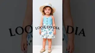Look do Dia Infantil Mais Fofo do Ver&atilde;o! ☀️ Conjunto de Rosas Azuis e Cropped infantil
