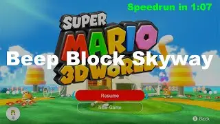 Super Mario 3D World 4-3 Speedrun in 1:07