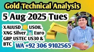 gold technical analysis today hindi 5Aug2025  | xauusd forecast usoil prediction news | akmal forex