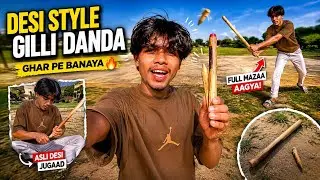 Gaon Ka Desi Game 🪵 | Apne Haath Se Gilli Danda Banaya Aur Khela | vicku vlogs 