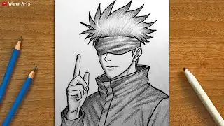 How to Draw Gojo Satoru | EPIC Anime Blindfolded Sorcerer Sketch | Jujutsu Kaisen Drawing Tutorial