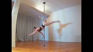 🔥 Advanced Pole Dance Combo – Handspring Entry + Split Grip Flip 🔥