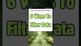 6 ways to filter data using pandas and python #learnpython #pythonforbeginners #programming #music