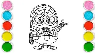 Cute Minion Drawing for kids, Painting & Coloring for kids, Toddlers | Let's Draw Together