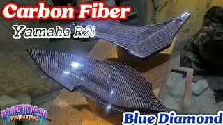 SKINNING CARBON KEVLAR BLUE DIAMOD ( PART YAMAHA R25 )