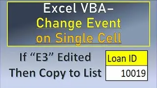 Excel VBA Change Event on Single Cell