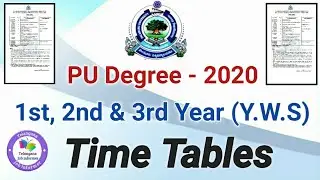 PU Degree 1st, 2nd & 3rd Year (Y.W.S) Backlog Exam Time Tables 2020 | Palamuru University Time Table