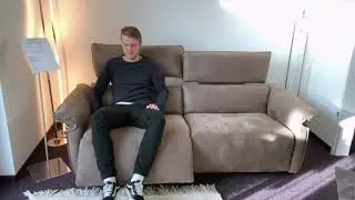 Relaxsofa Merida - 3 Sitzer Sofa Stoff mit flexiblen Kopflehnen | Sofanella