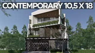Desain Rumah Modern Kontemporer di Lahan 10.5 m x 18 m