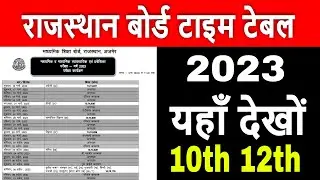 RBSE Time Table 2022 Pdf Download | Rajasthan Board | RBSE Date Sheet 2023