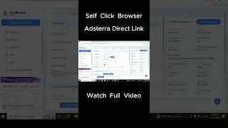 Self Click Tool Adsterra, CPA, Shortener, Make Money Online 