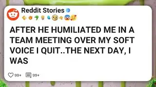 AFTER HE HUMILIATED ME IN A TEAM MEETING OVER MY SOFT VOICE I QUIT..THE NEXT DAY, I WAS #reddit 