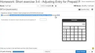 Short Exercise 3-4 - Adjusting Entry for Prepaid Rent, 13th Edition