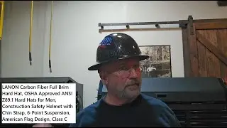 LANON Carbon Fiber Full Brim Hard Hat, OSHA Approved ANSI Z89.1 Hard Hats