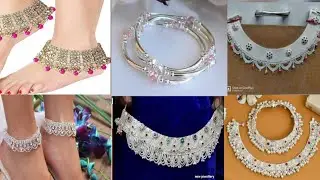 New party wear silver payal design | silver anklets designs, silver payal with price, bridal anklets