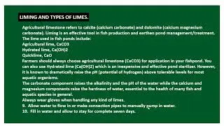 How to lime earthen pond I liming and types of limes I episode 15