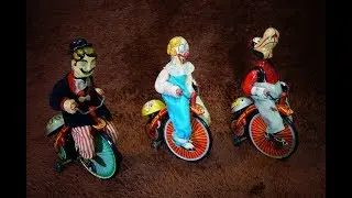 TPS Cyclists Vintage Tin Toy Japan