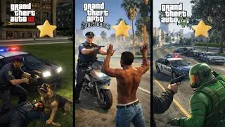 One star police reaction evolution in gta games | gta games comparison