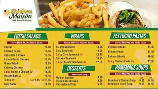 Chicken Maison Menu Screen 1
