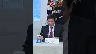 Marco Rubio Cringes as Trump Accidentally Reads Private Note Aloud #shortrs