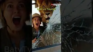 GLASS SMASH! Lion Destroys Tourist Car Window 💥 Extreme Safari Fail #BatyTv2 #lionattack