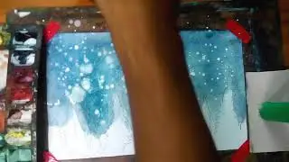 simple watercolor galaxy forest painting tutorial.