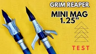 Мини-наконечник GRIM REAPER 1,25 дюйма, 100 г, тест на ширину стрелы.