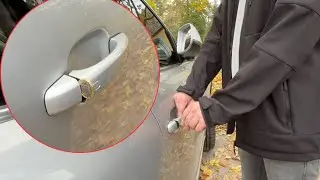 Coin in car door handle is a bad sign