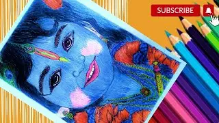 how to draw janmastami drawing#colour pencil sketch#bhoi art