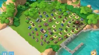 Boom beach - Level 42 destroyed with only Artillery and Barrage