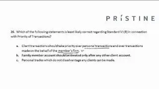 CFA Tutorial: Ethics (Priority of Transactions & Standard VI-B)