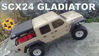 1/24 Scale Axial SCX24 Jeep Gladiator | Ep. 3 - Trail Run (stock)