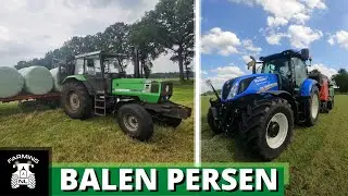 Oud Weidegras In Balen Persen | New Holland T6.155 | Farmvlog | Deutz-Fahr