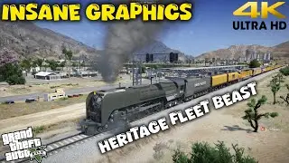Union Pacific Heritage Fleet Train with Steam Locomotive X-844 in GTA V