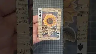 Altered playing card &spades;️🖤 #alteredplayingcards #diy #sunflower